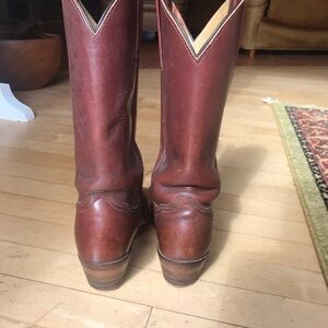 FRYE | Vintage 1980s women’s brown leather mid calf western heeled cowboy boots